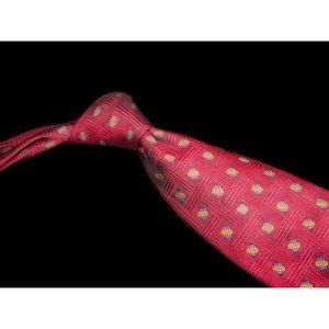 Robert Talbott 100% Silk Tie Red Orange Neat Men's Designer Necktie Wide USA